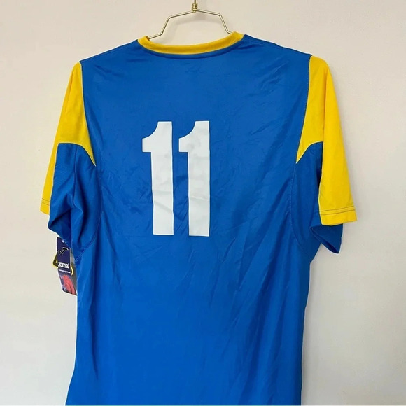 Joma Jersey Size Medium Blue/Yellow Short Sleeve Crew -Neck Number 11 On Back - Picture 3 of 6